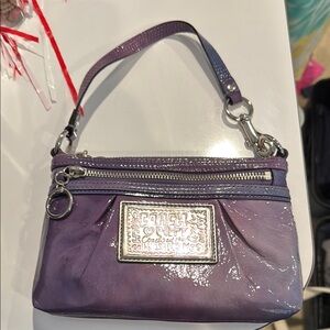 Coach Purple Patent Leather Wristlet